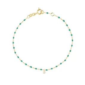 Mini Gigi Emerald bracelet, Yellow Gold 1 Diamond, 6.7