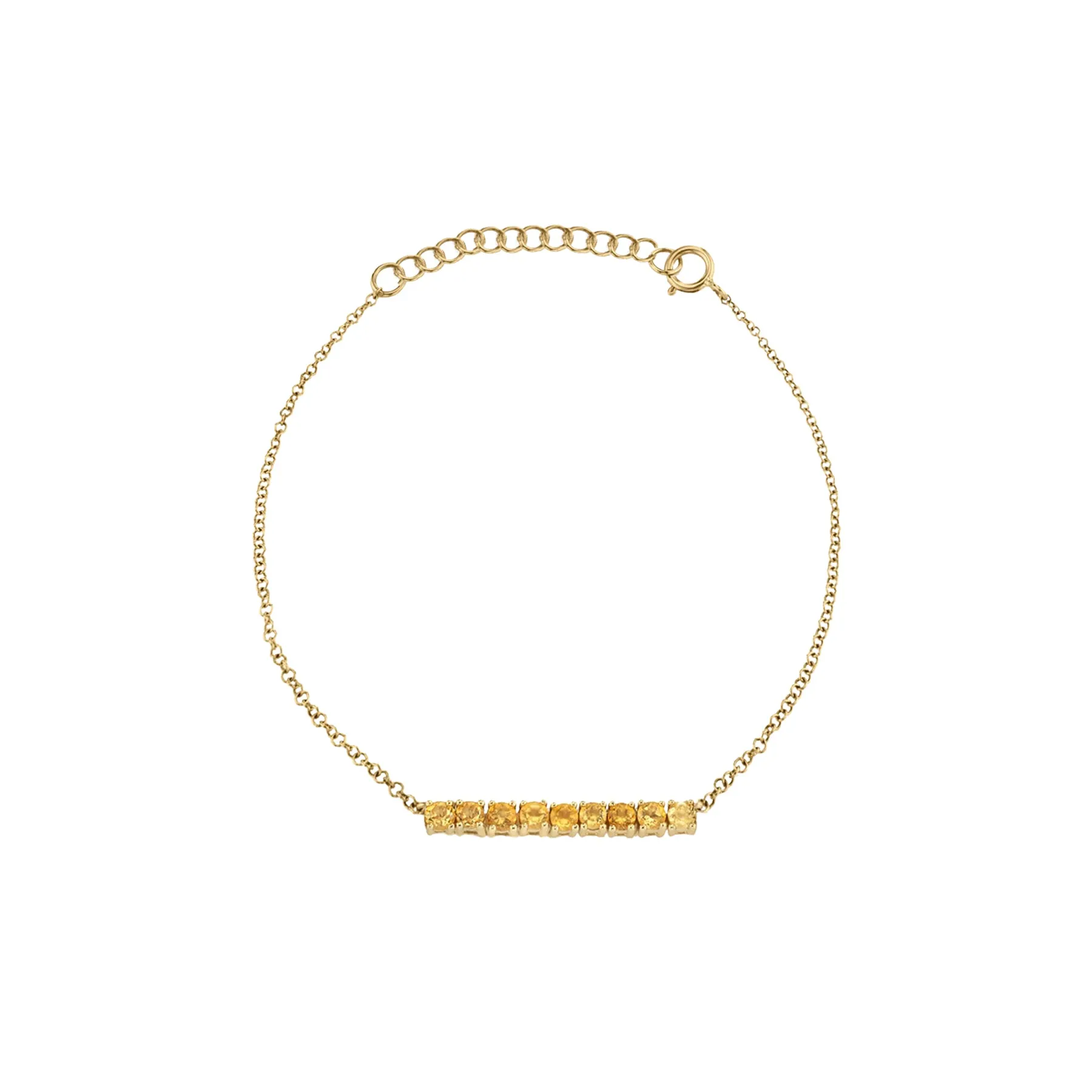 Mini Tennis Bracelet - Citrine / 14k Yellow Gold