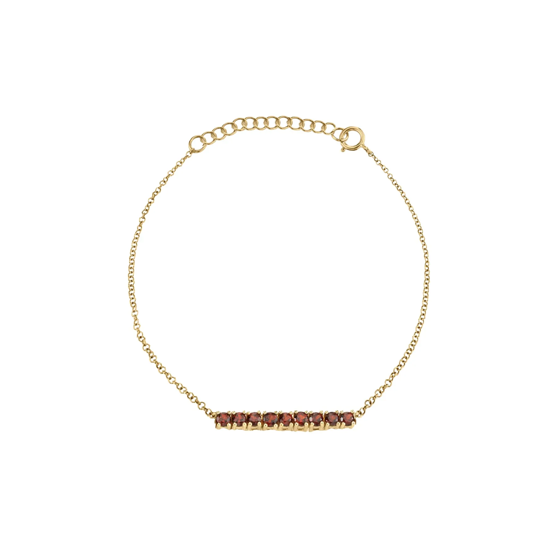 Mini Tennis Bracelet - Garnet / 14k Yellow Gold