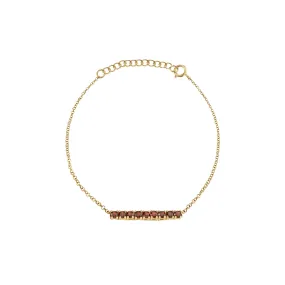 Mini Tennis Bracelet - Garnet / 14k Yellow Gold