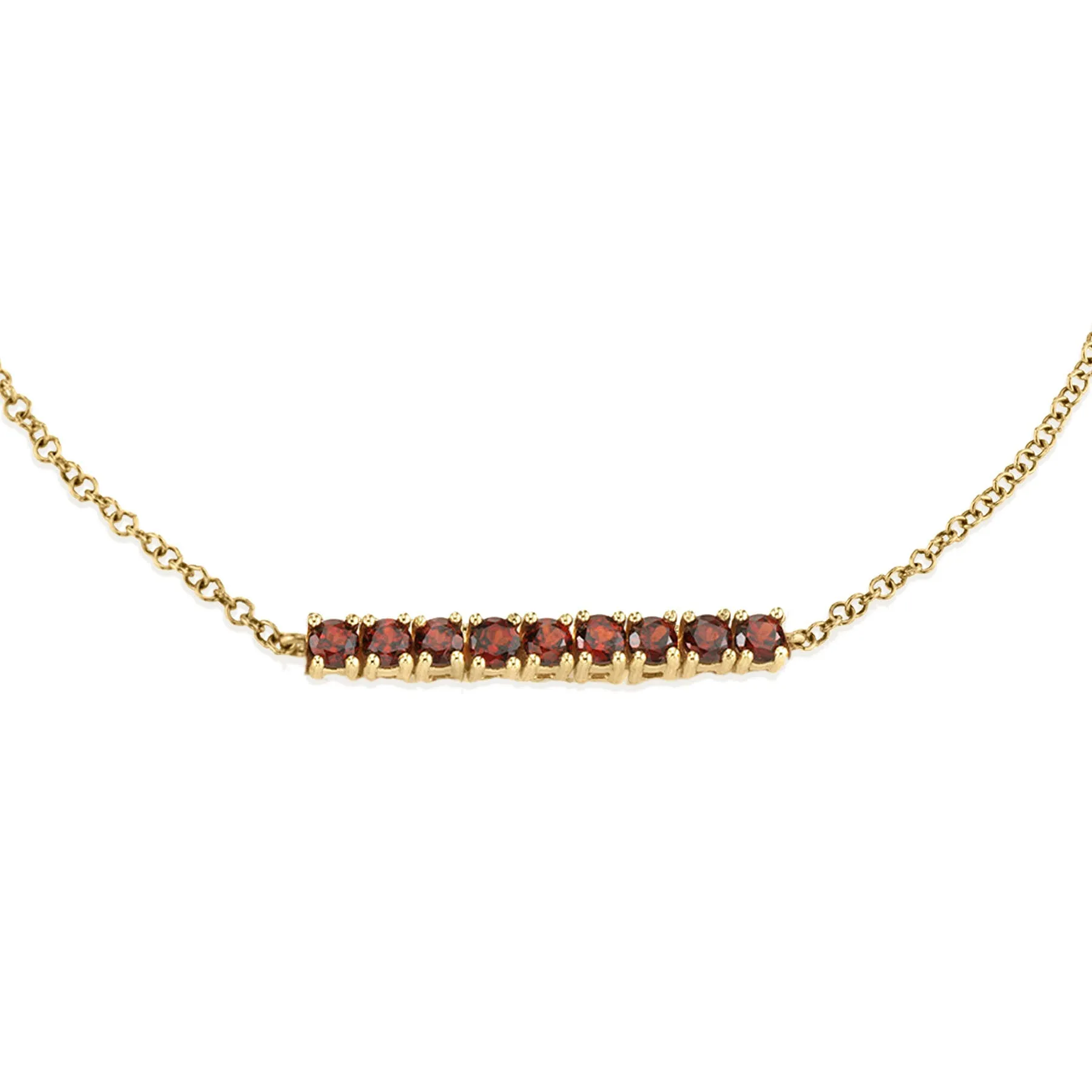 Mini Tennis Bracelet - Garnet / 14k Yellow Gold