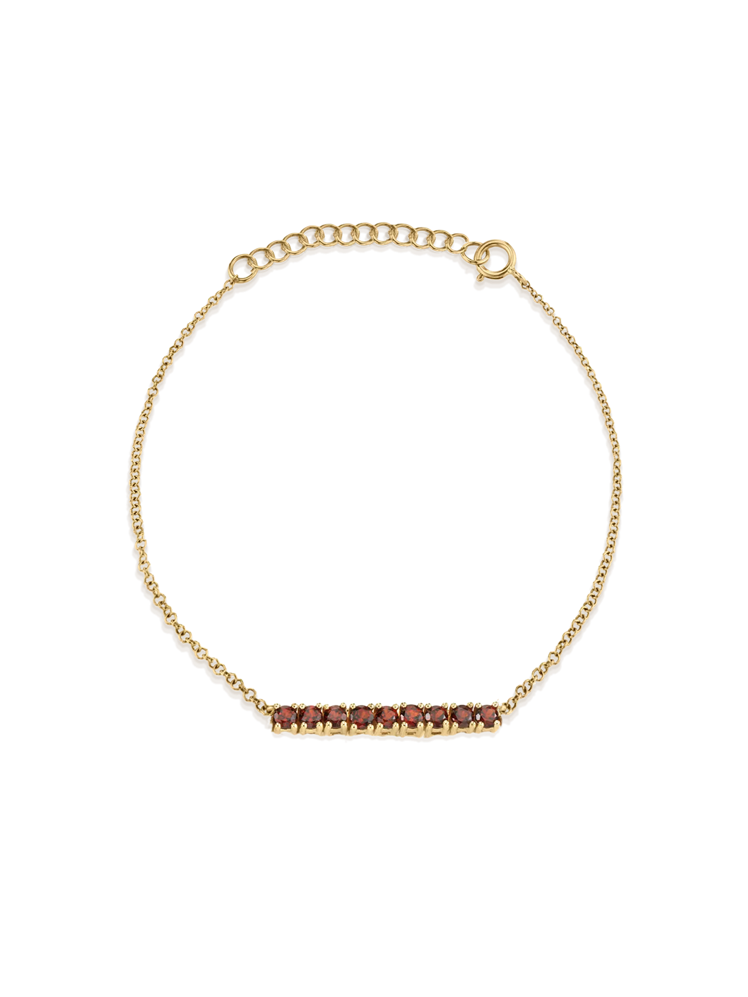 Mini Tennis Bracelet - Garnet / 14k Yellow Gold