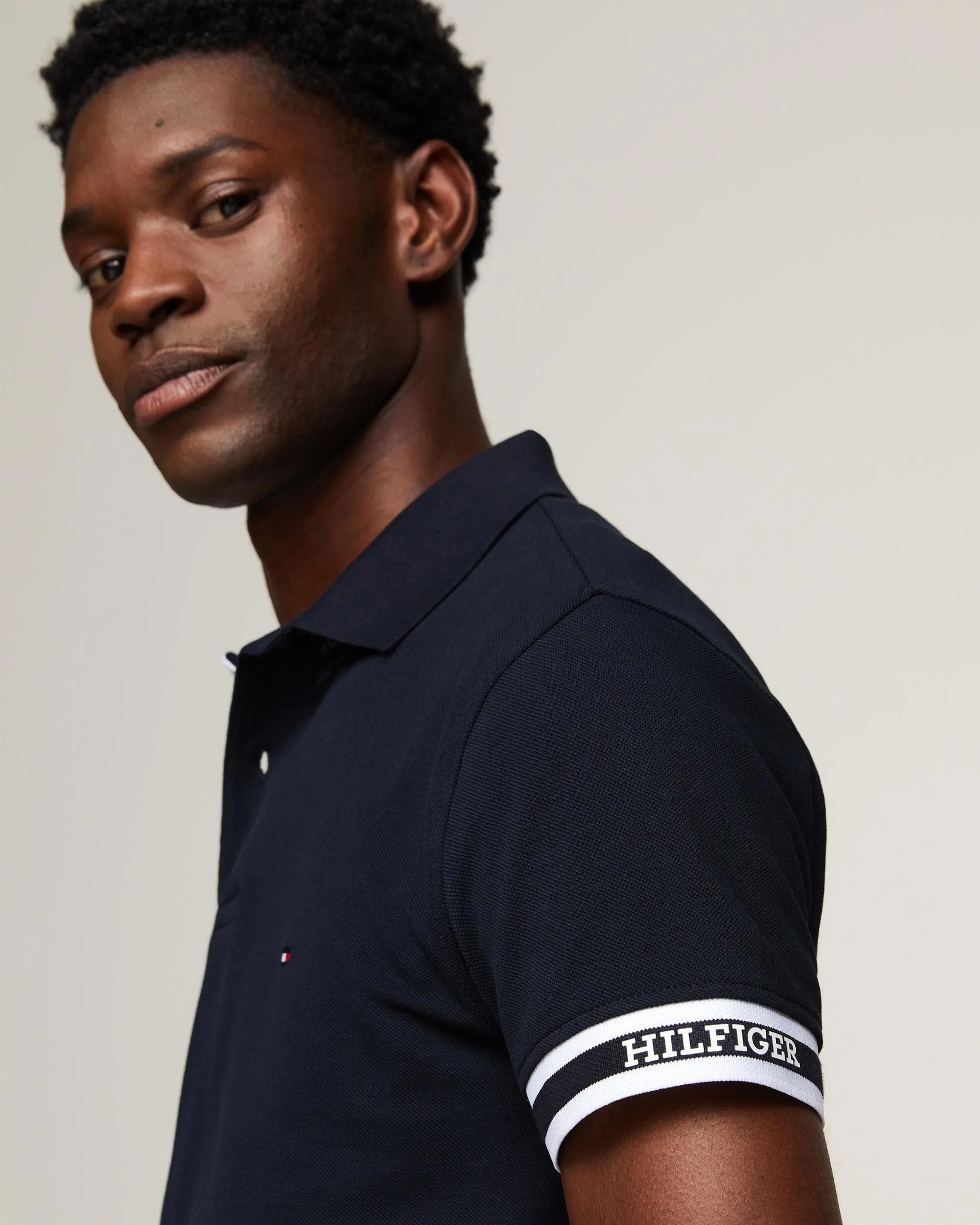 Monotype Cuff Mens Slim Polo