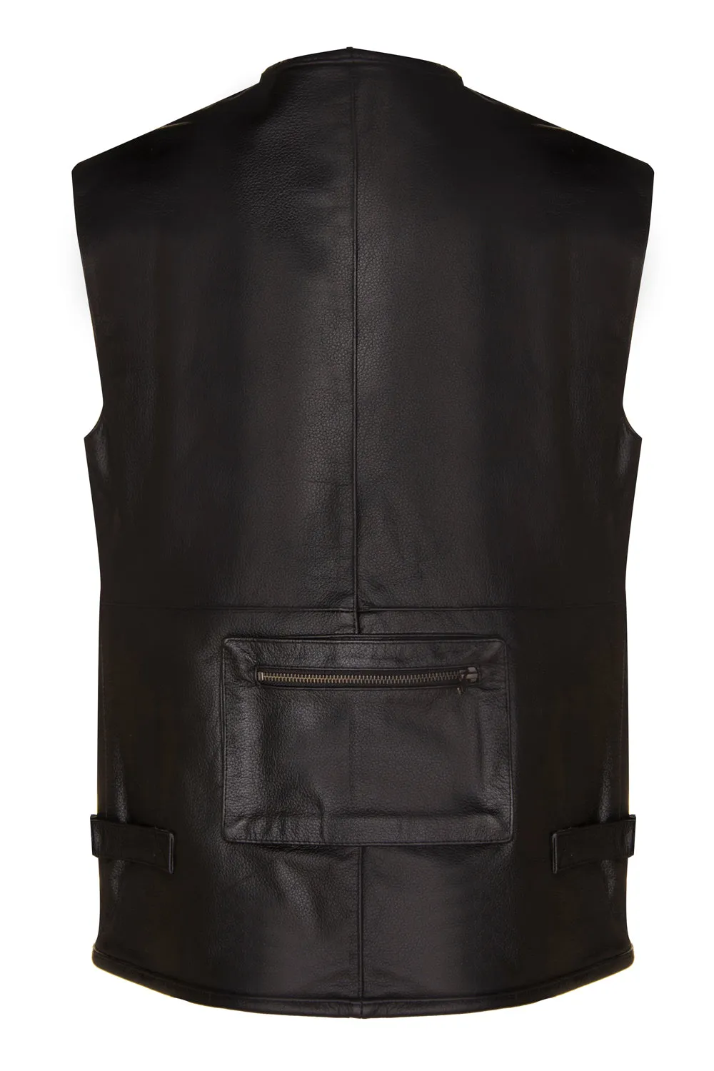 Multi-Pocket Leather Waistcoat for Biking, Hiking, Fishing and many more