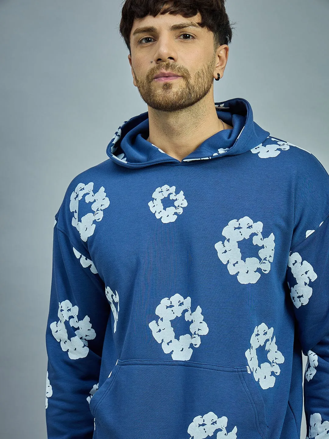 Navy Floral Oversized Tracksuit