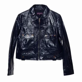 Navy Patent Leather Jacket