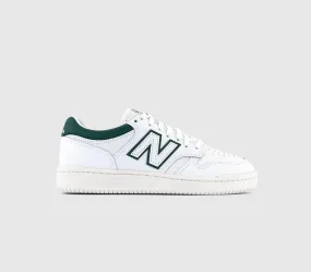 New Balance BB480 White Green Trainers