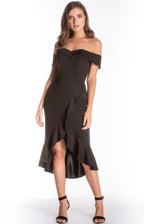 Off shoulder Sweetheart Neckline Bodycon Dress with Ruffle details(SDR413A) 