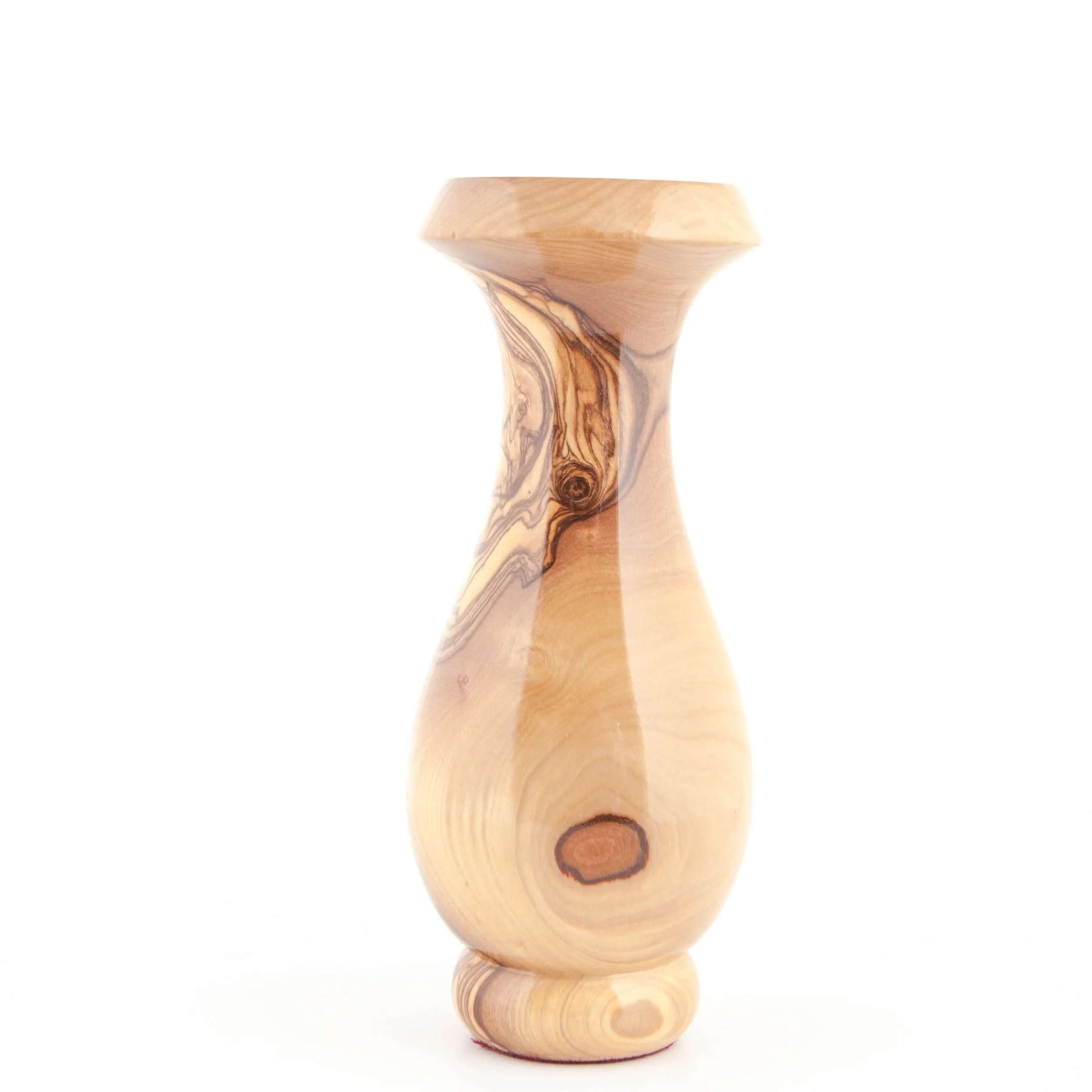 Olive Wood Vase for Flowers , 6.7 Tall