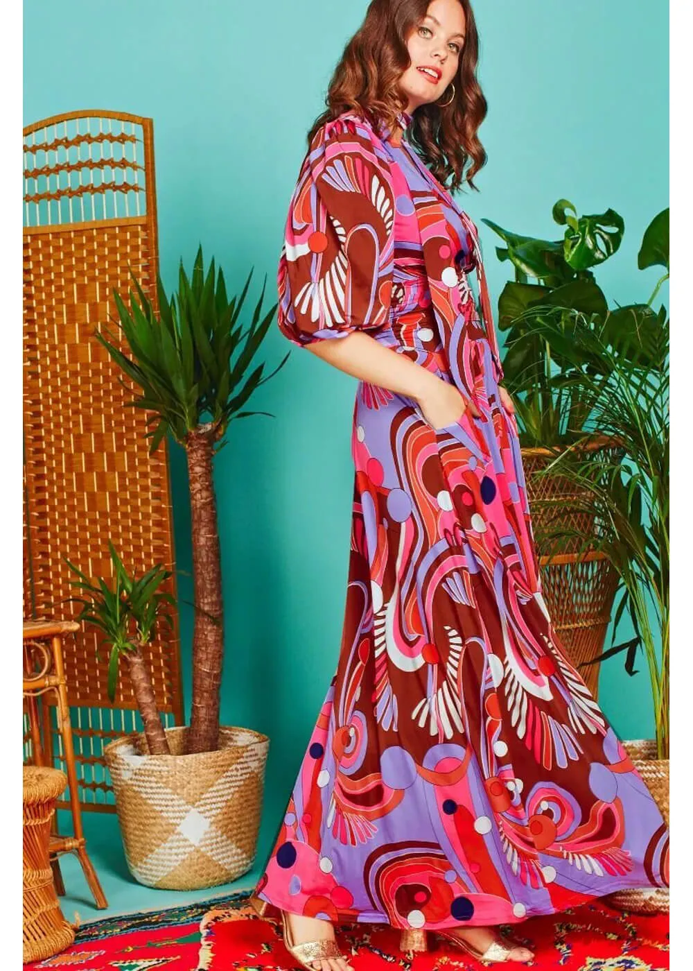 Onjenu Deborah Sugar Love 70's Maxi Dress Multi