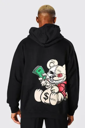 Oversized Evil Teddy Print Hooded Tracksuit