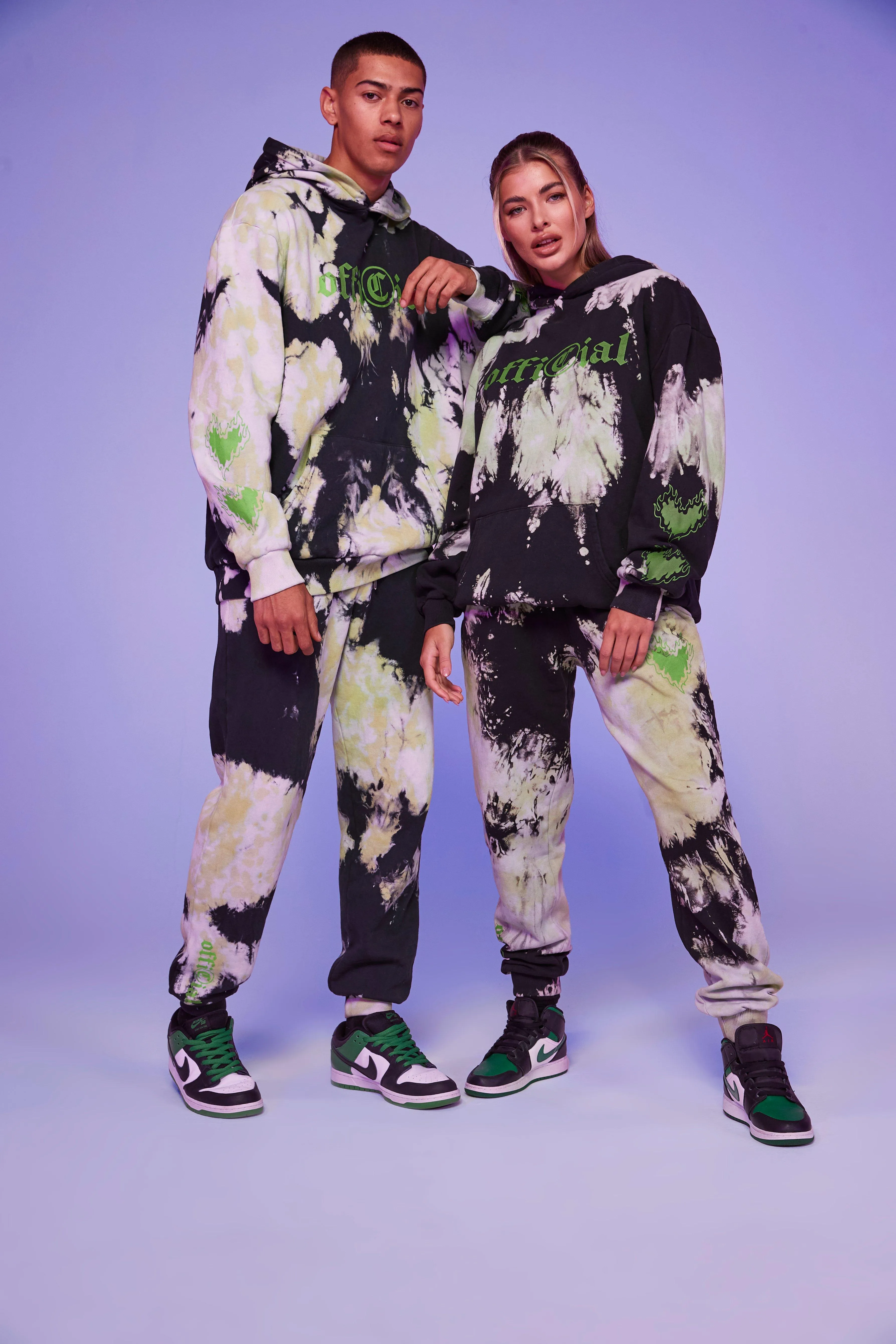 Oversized Official Heart Tie Dye Tracksuit