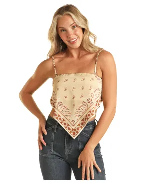 Panhandle Slim Womens Tan Bandana Top