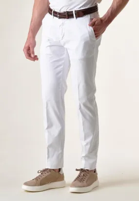 Pantalone bianco tricotina tinto capo slim