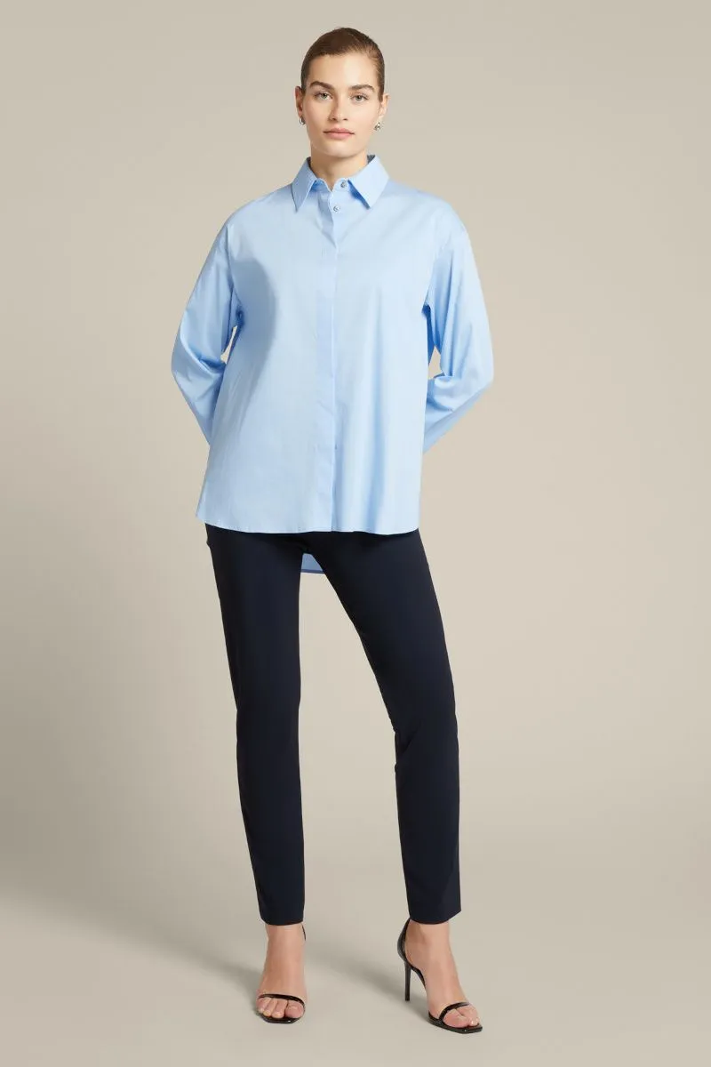 Pantaloni slim in jersey donna Blu