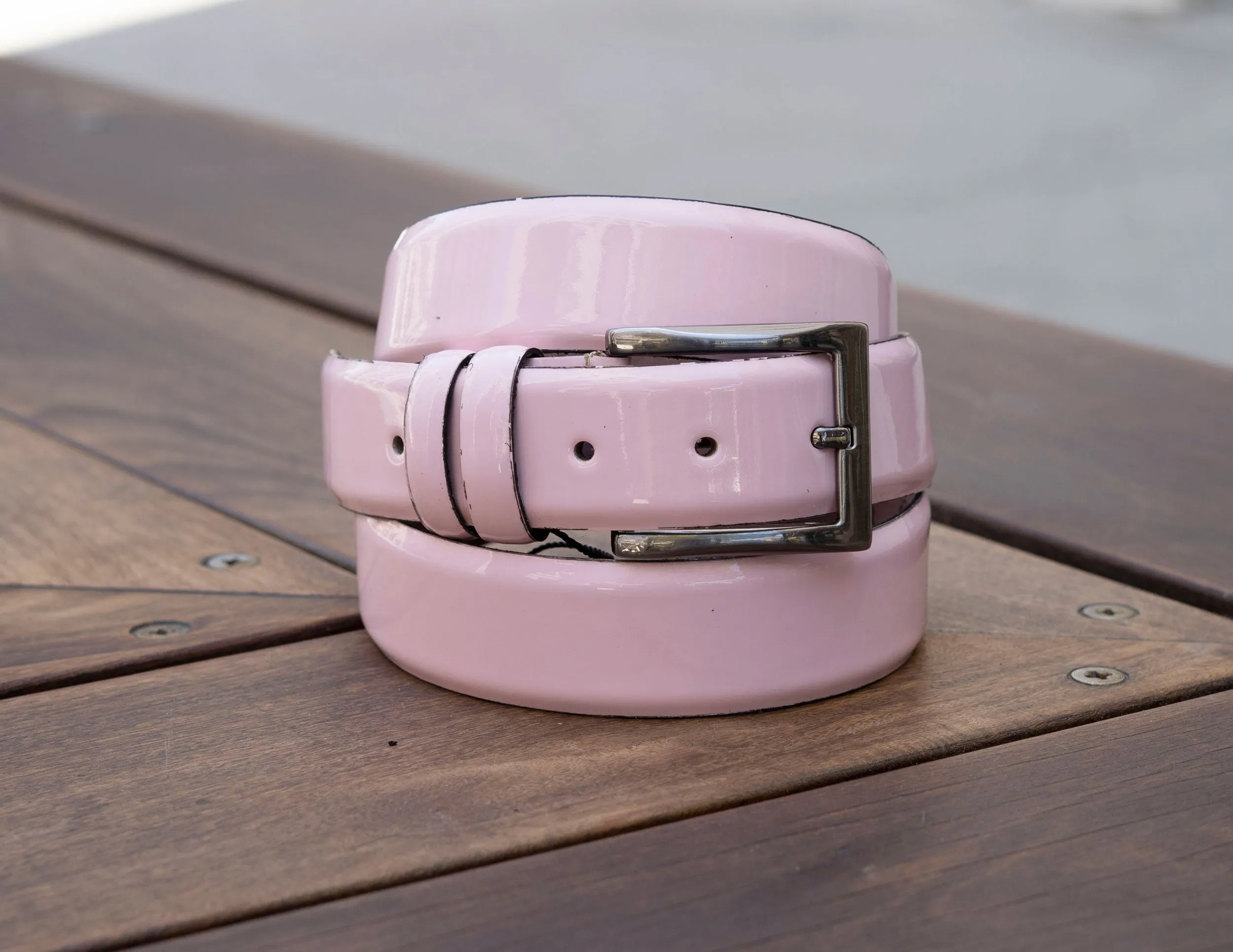 Patent Leather Belt Pink