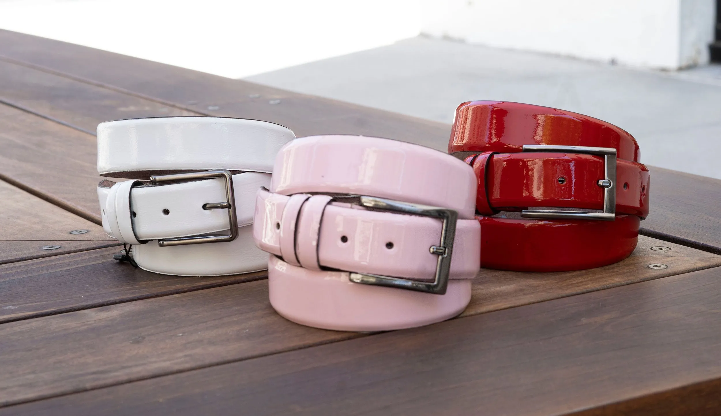 Patent Leather Belt Pink