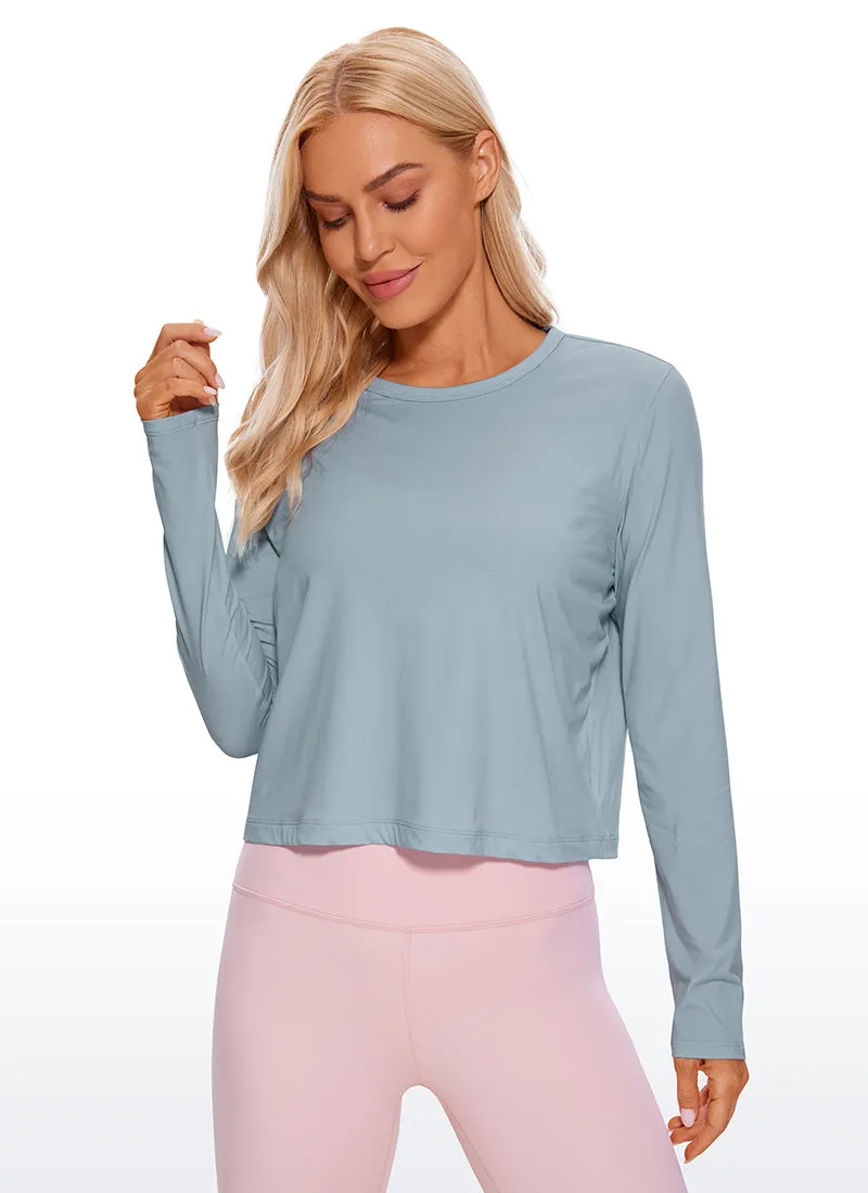 Pima Cotton Cropped Long Sleeve Classic Fit