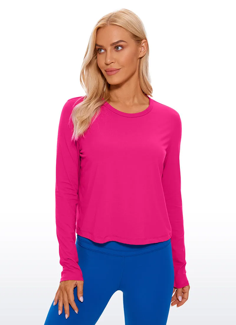 Pima Cotton Cropped Long Sleeve Classic Fit