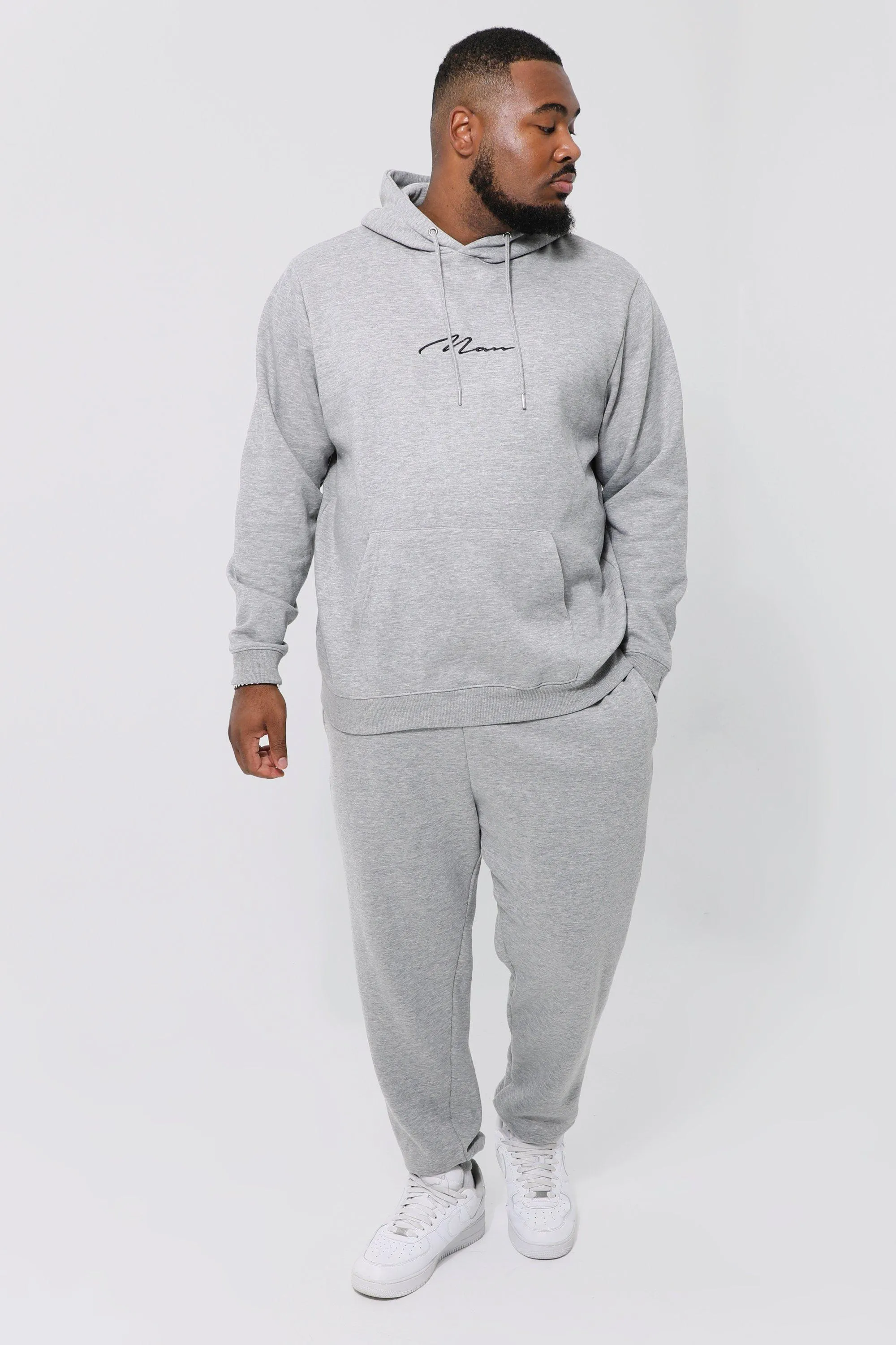 Plus Basic Hooded Short Tracksuit | boohooMAN UK