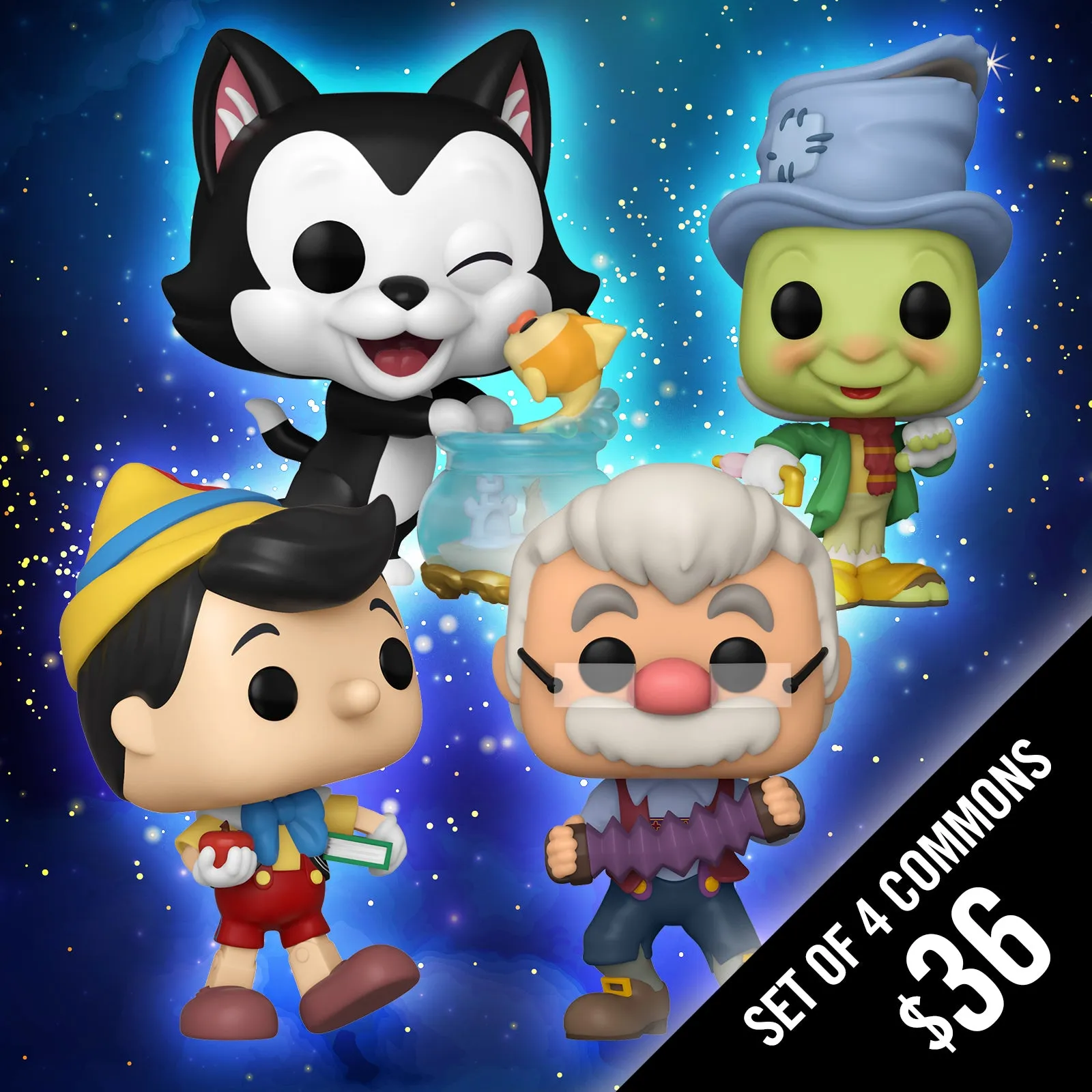 Pre-Order: Funko Pop! Pinocchio: (Set of 4 Commons)