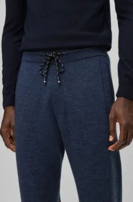 Regular-fit tracksuit bottoms in virgin wool