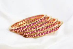 Ruby Uncut Bangle Set (Set of 4)