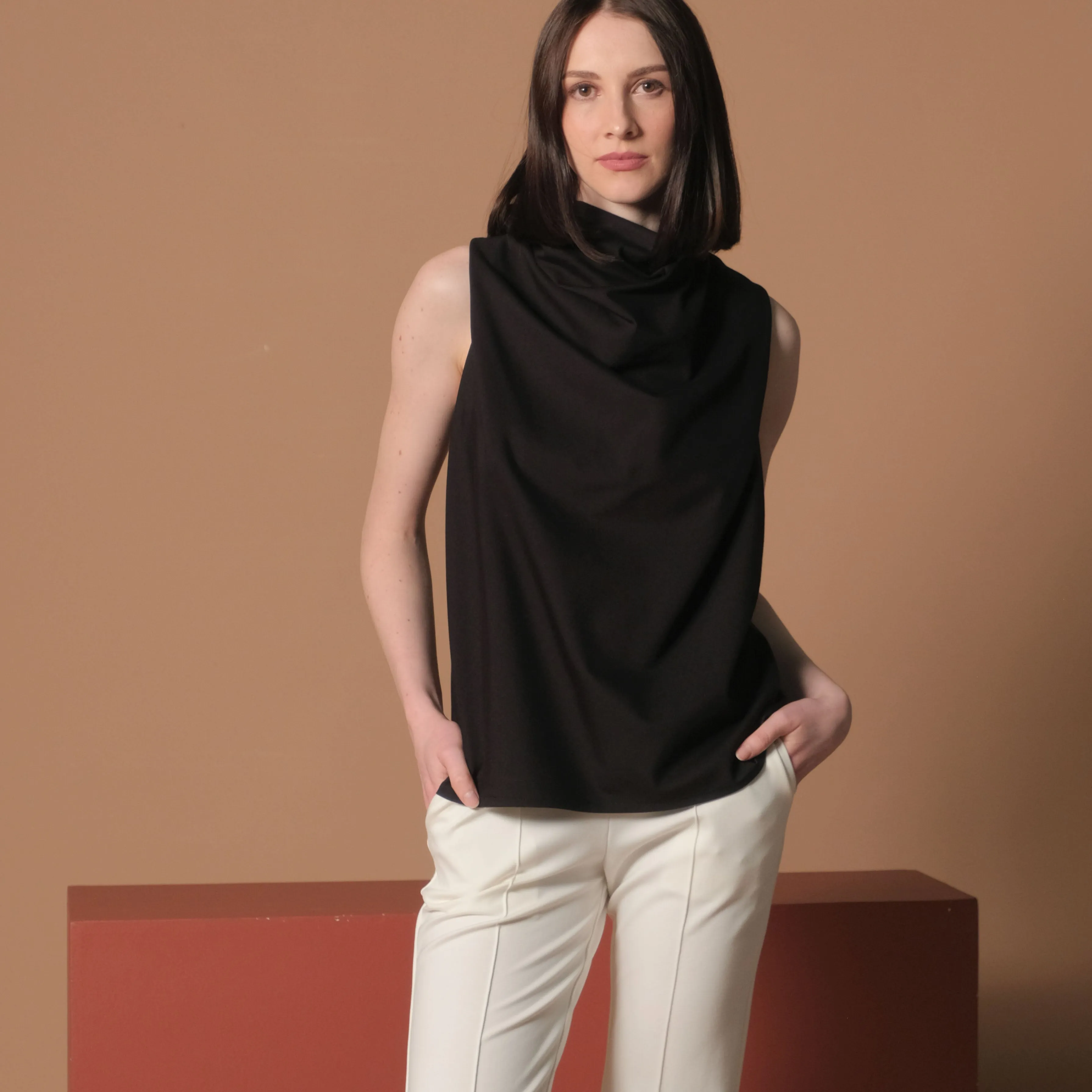 Sheera Cowl Zip Top