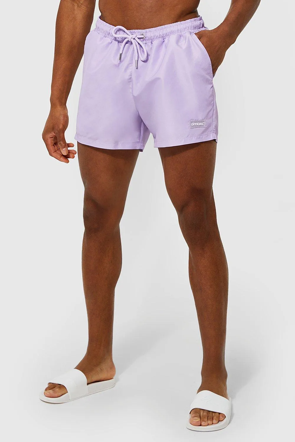 Short Length Man Tab Swim Shorts