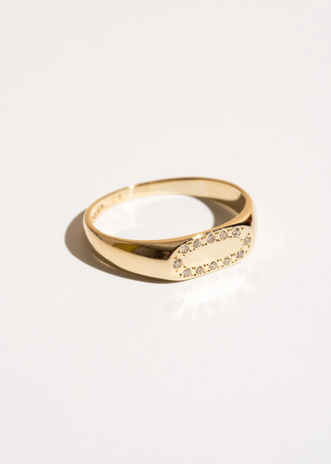 Slim Sparkle Signet Ring