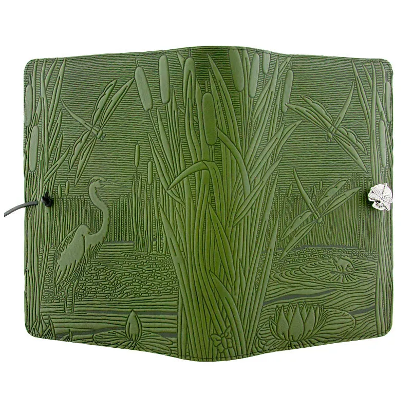 Small Leather Journal - Dragonfly Pond in Fern