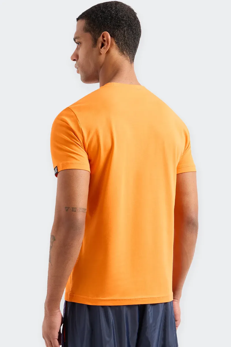 T-SHIRT A MANICHE CORTE LOGO SERIES ARANCIONE