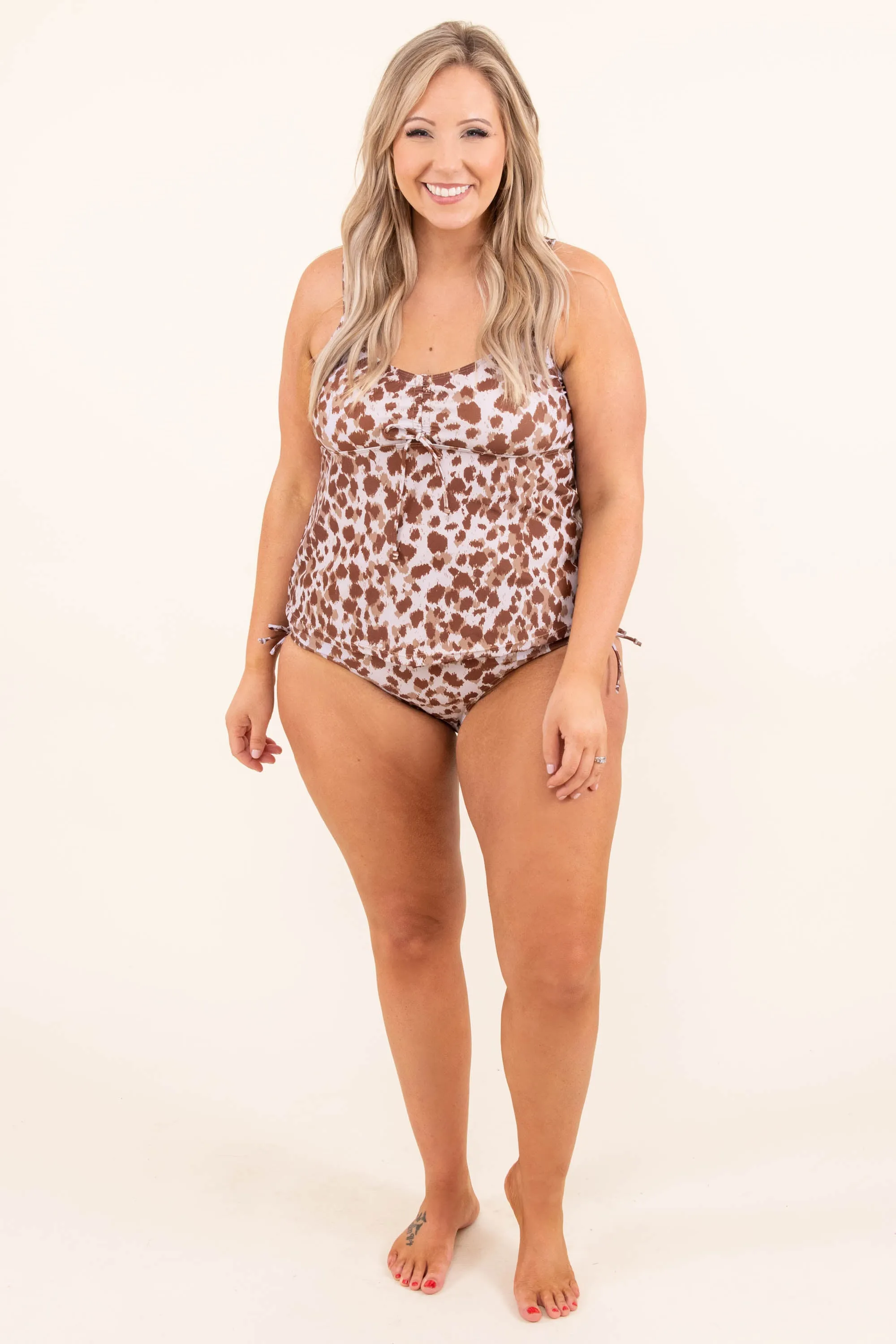 Talk To The Sand Tankini Top, Leopard