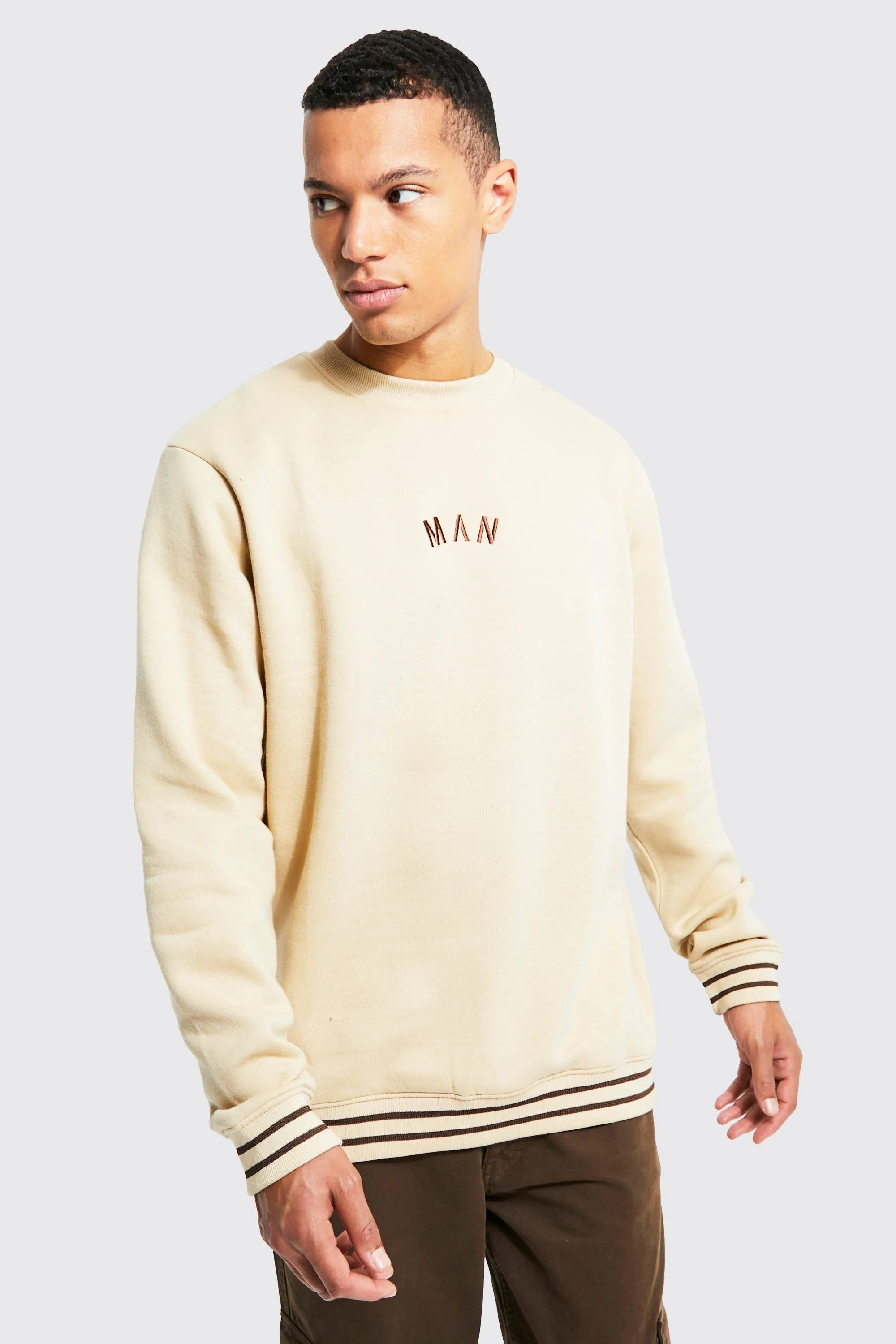 Tall Man Sports Rib Sweatshirt | boohooMAN UK