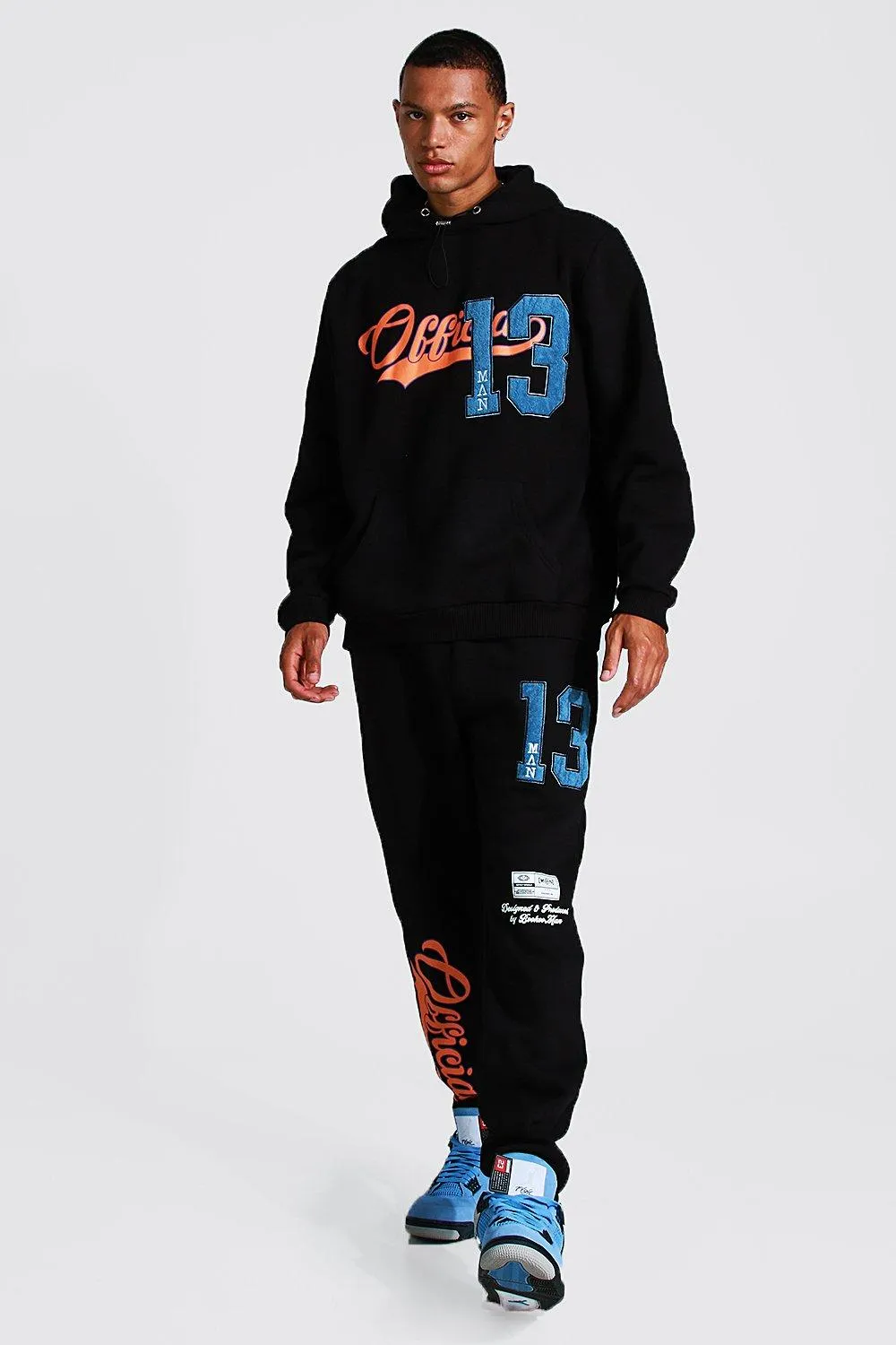 Tall Official Varsity Applique Tracksuit | boohooMAN UK