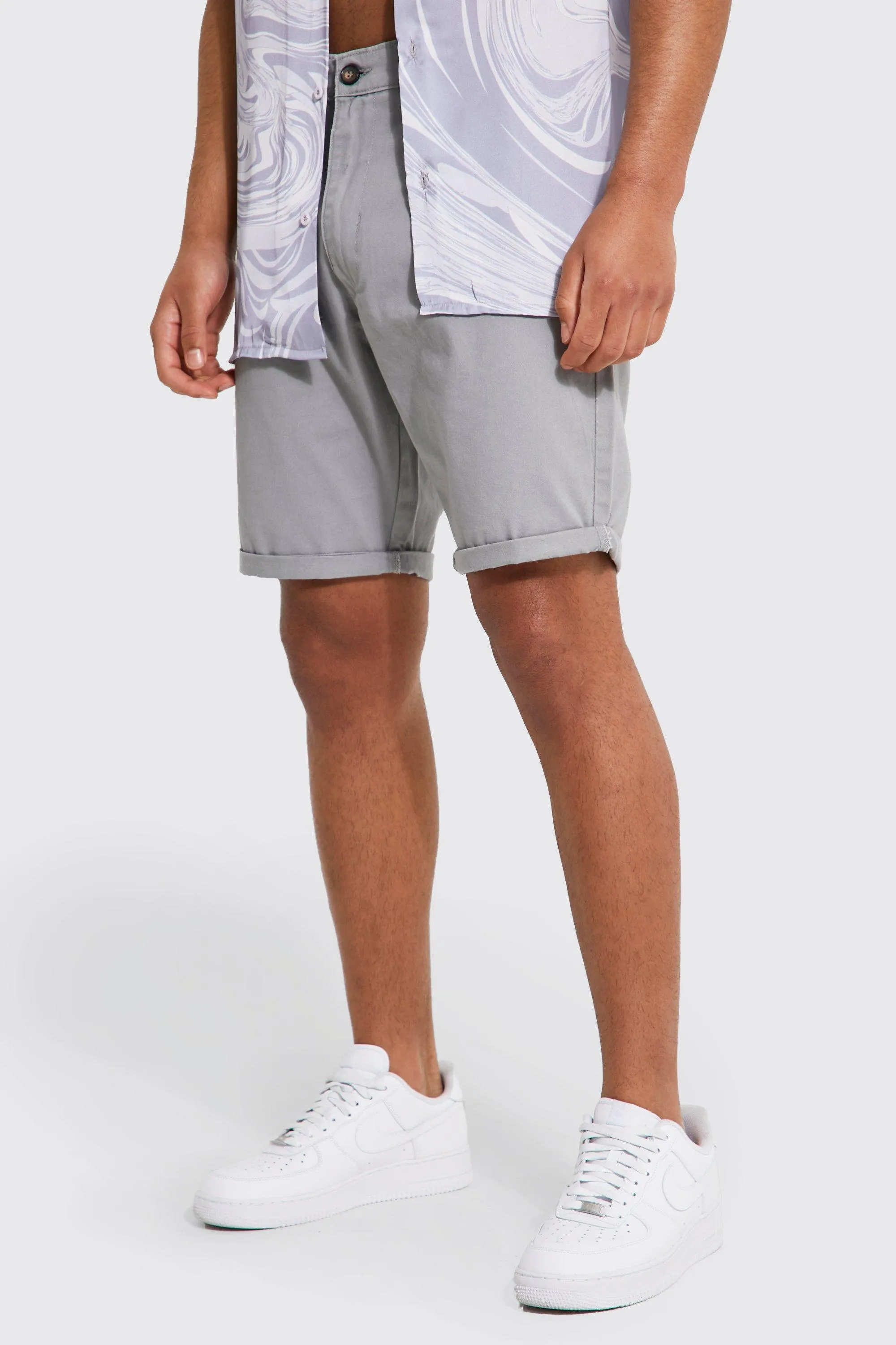 Tall Slim Fit Chino Short | boohooMAN UK