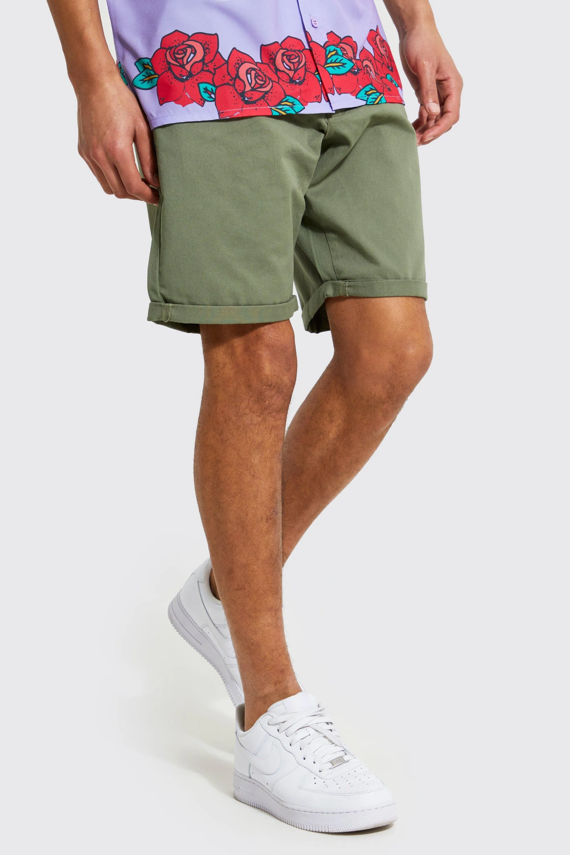 Tall Slim Fit Chino Shorts | boohooMAN UK