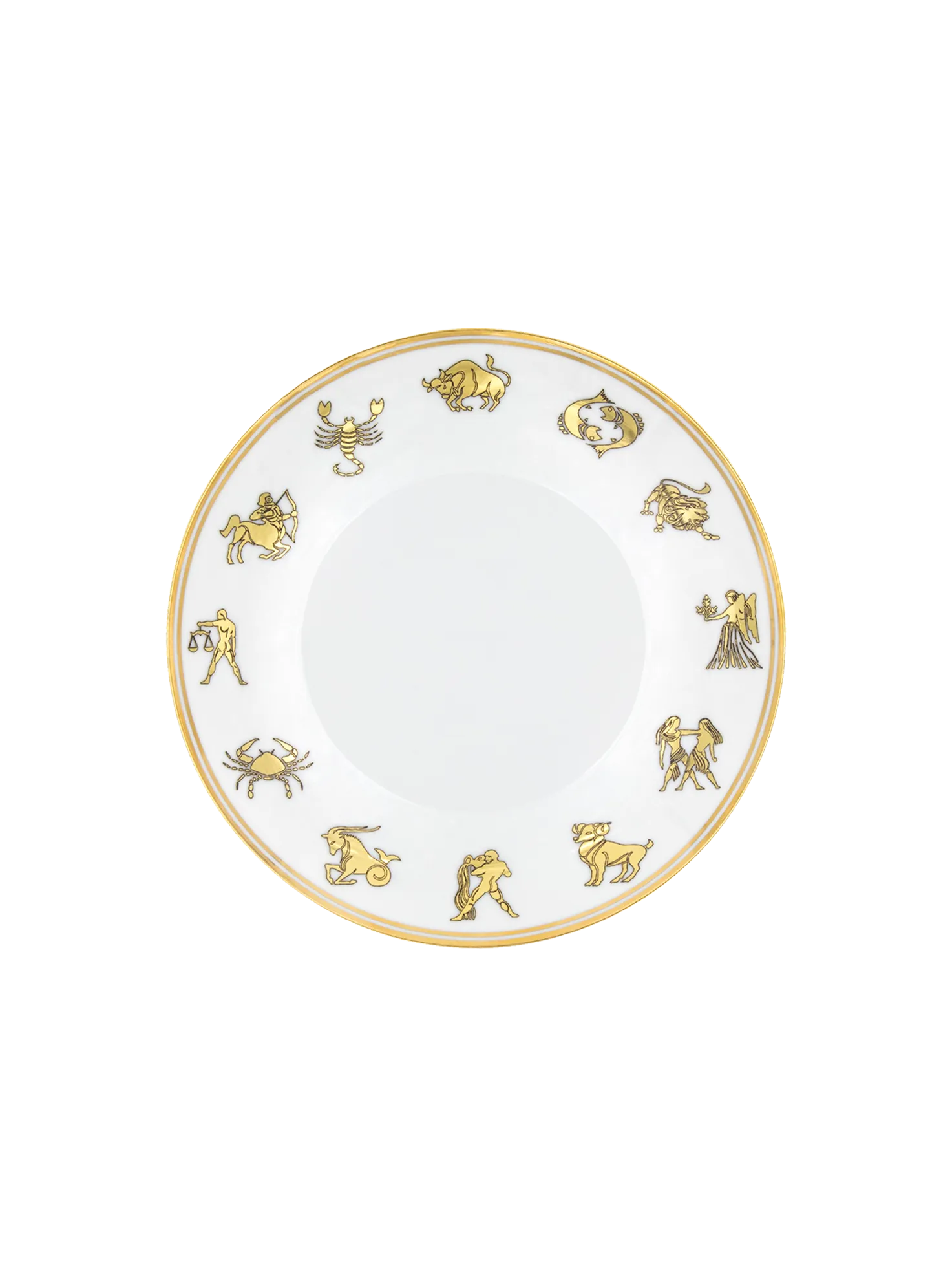 The Everyday Dessert Plate, Set of 4 - Gold Zodiac / Porcelain