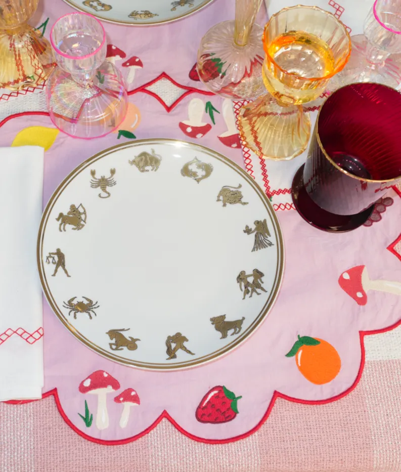 The Everyday Dessert Plate, Set of 4 - Gold Zodiac / Porcelain