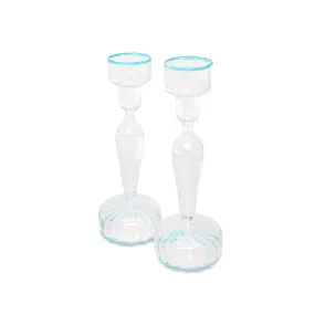 The Tall Candlestick - Turquoise Candy / Glass