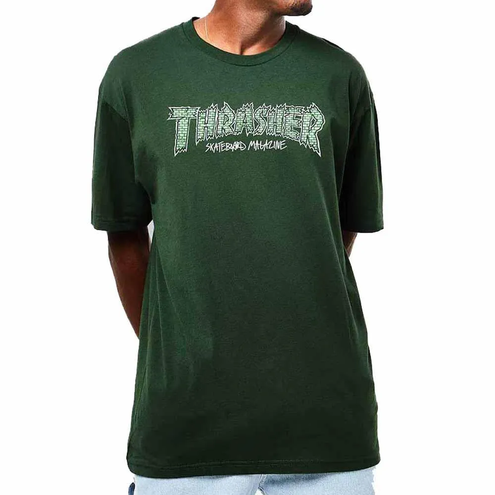 Thrasher Magazine Brick Logo Graphic T-Shirt Forest Green