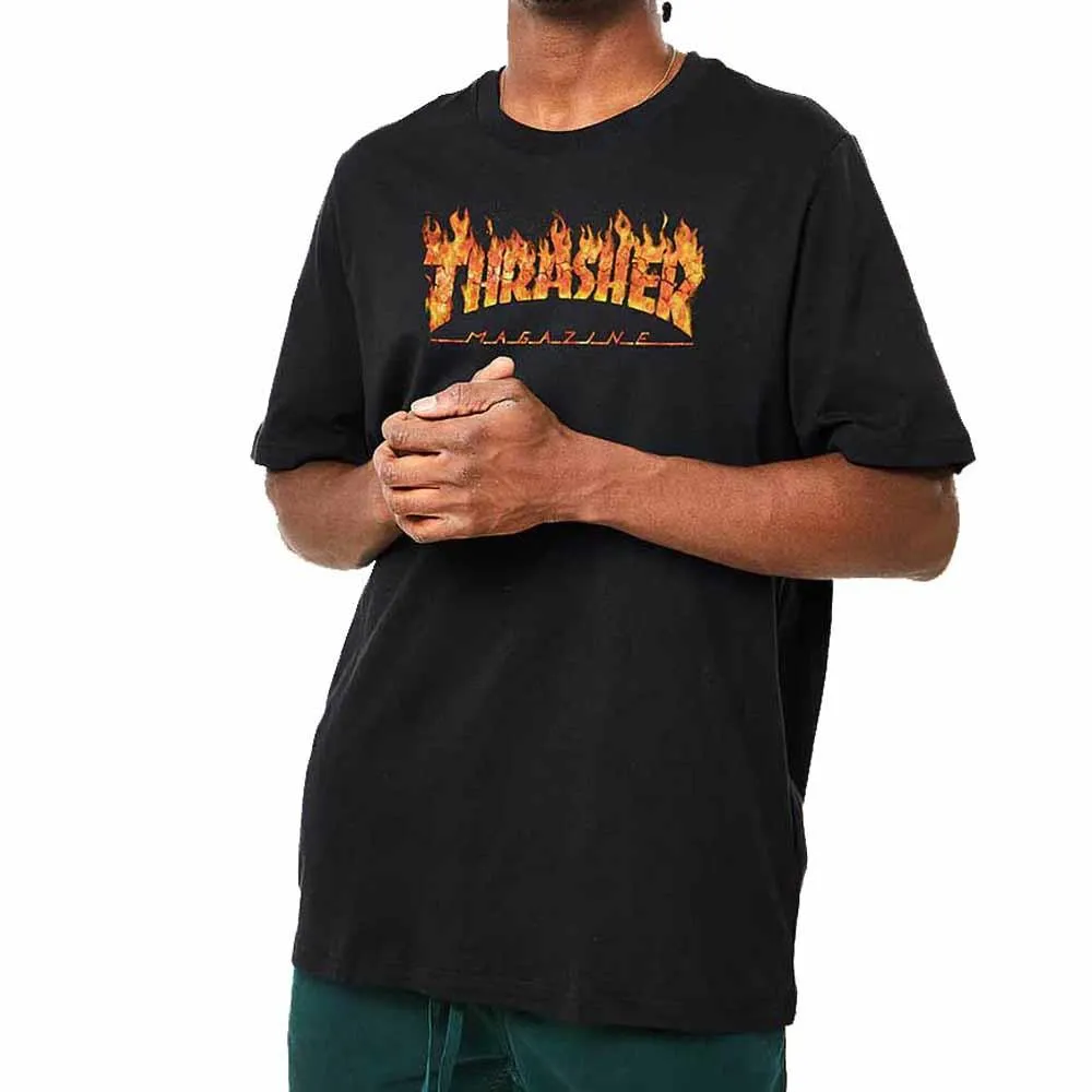 Thrasher Magazine Inferno Logo Graphic T-shirt Black