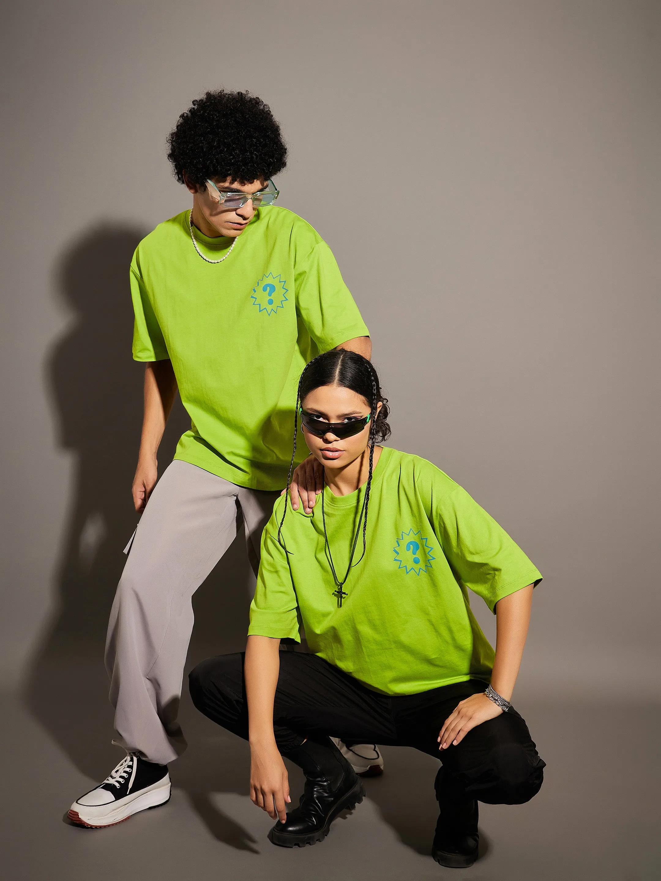 Unisex Green Growth Graphic Print Oversized T-Shirt