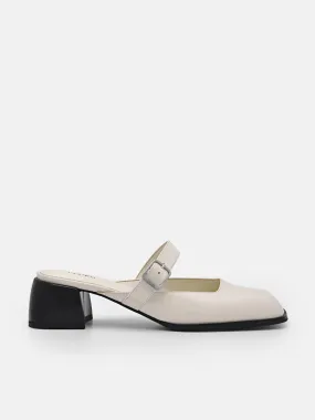 Varsha Leather Heel Mules