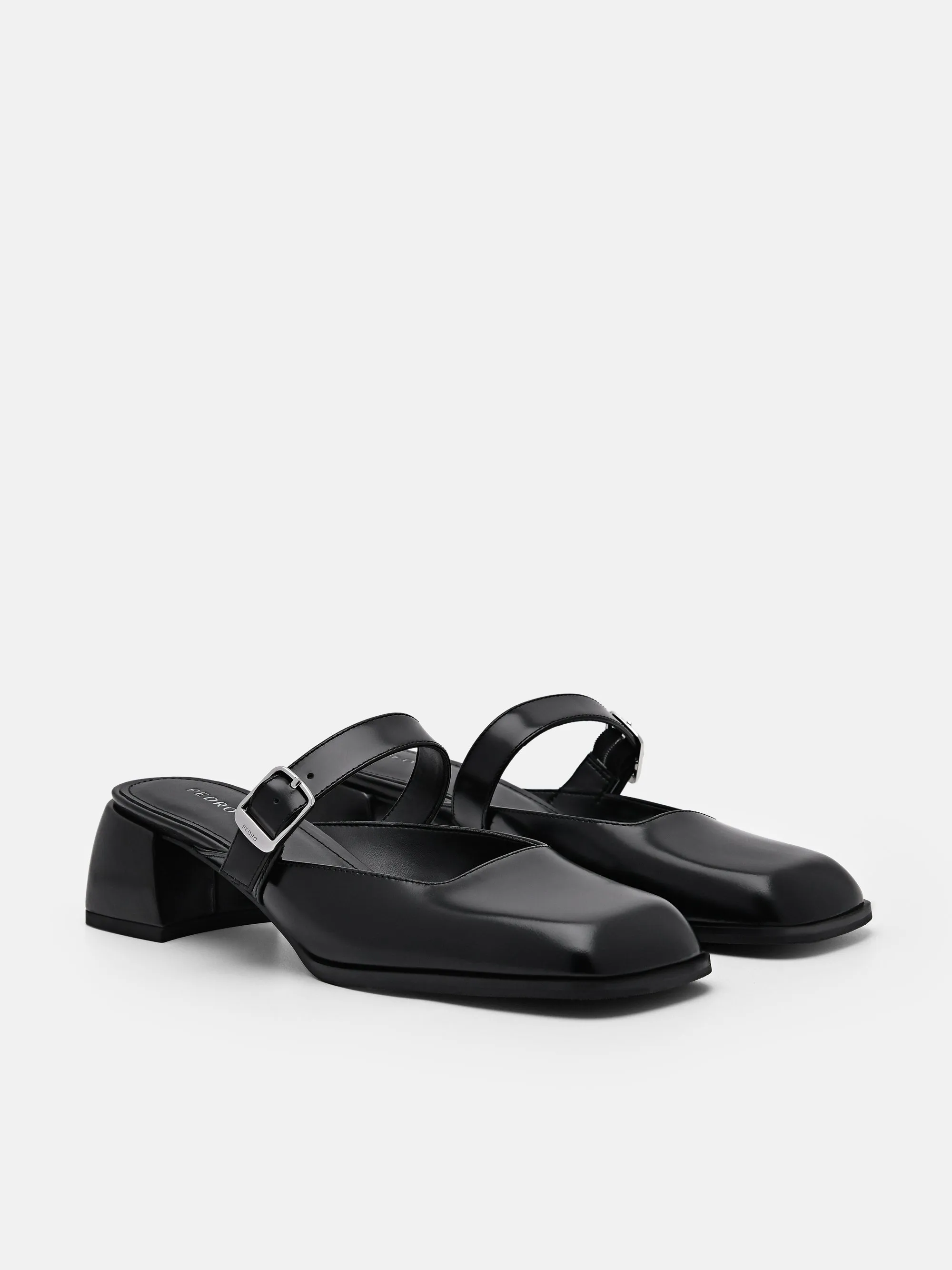 Varsha Leather Heel Mules