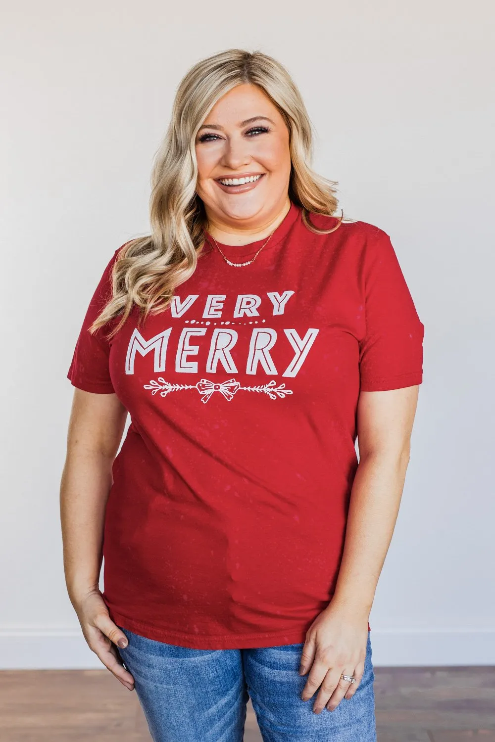 Very Merry Graphic Tee- Red