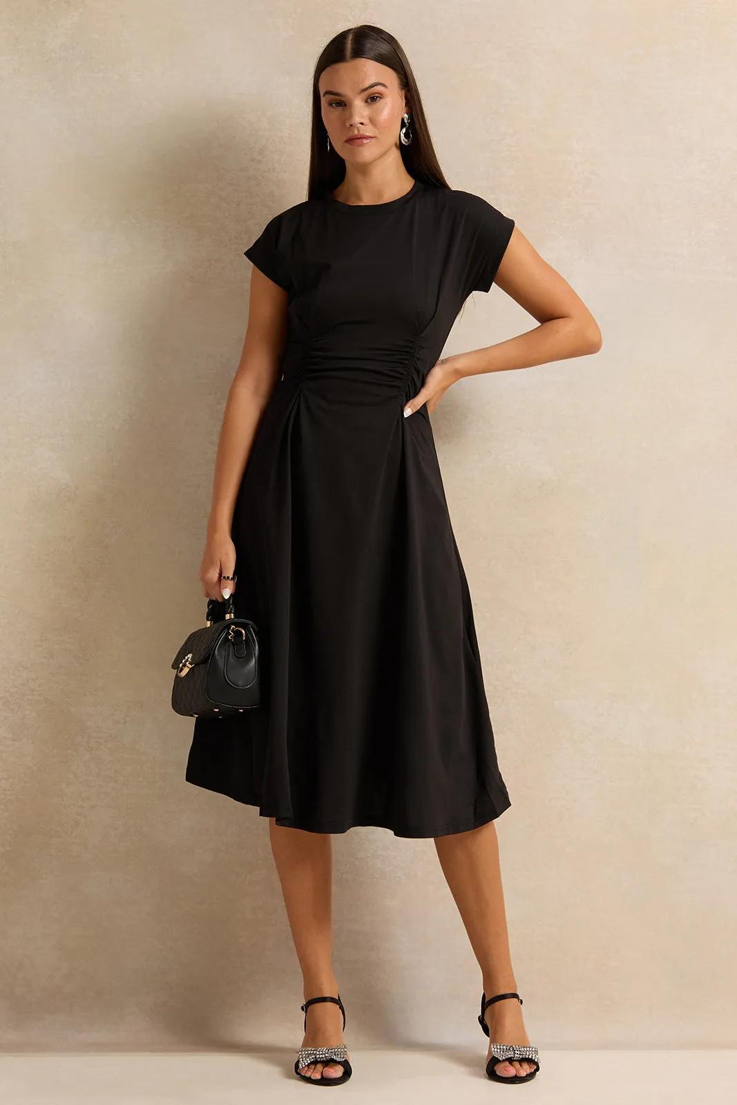 Women Black Midi Dress