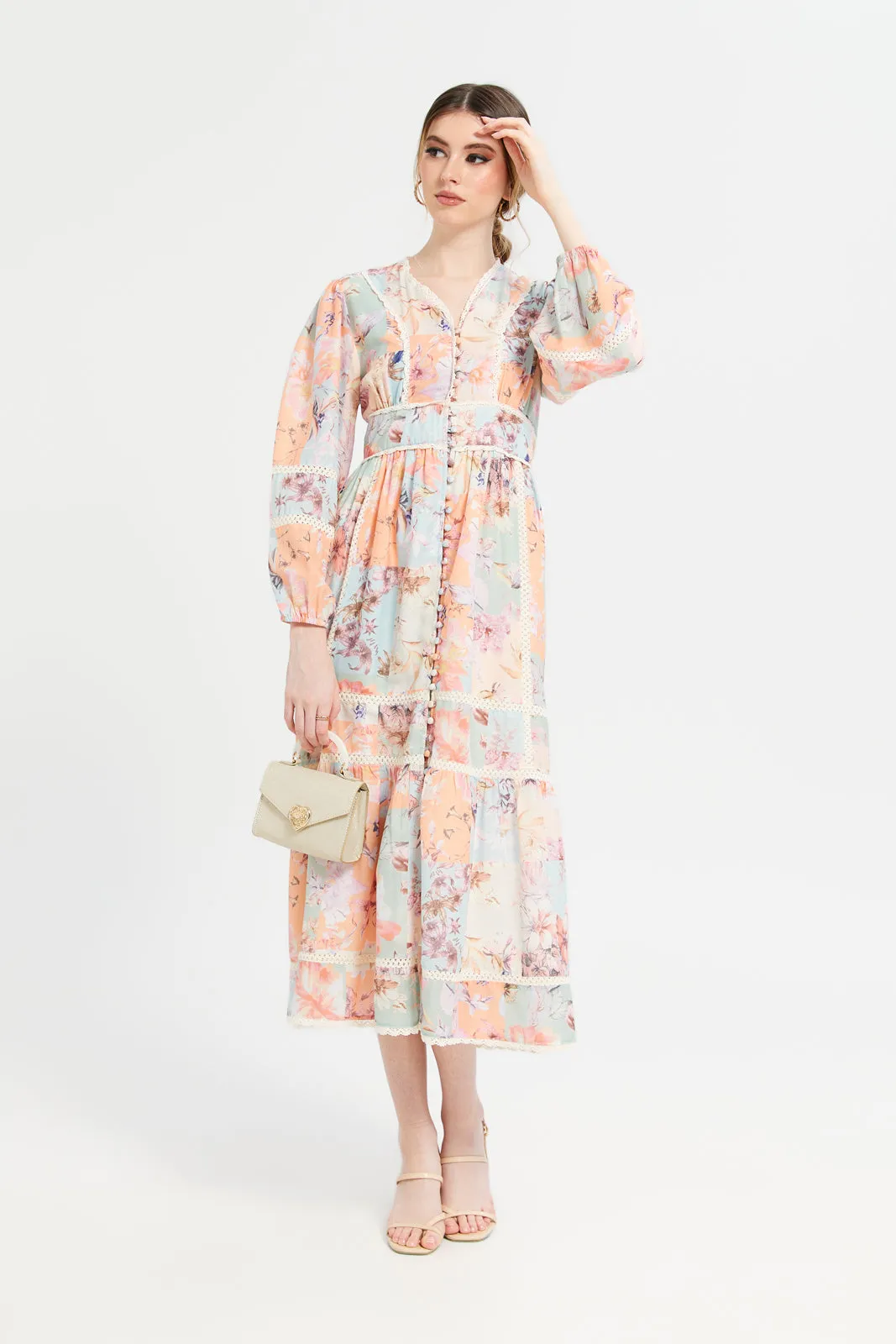 Women Multicolour Printed Midi Dress