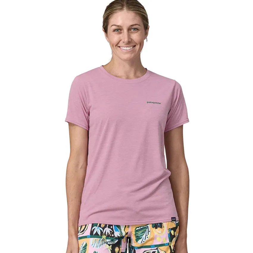 Women's Capilene Cool Daily Graphic Shirt - Waters - Boardshort Logo: Milkweed Mauve X-Dye