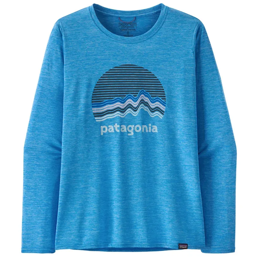 Women's L/S Capilene Cool Daily Graphic Shirt - Ridge Rise Moonlight: Vessel Blue X-Dye